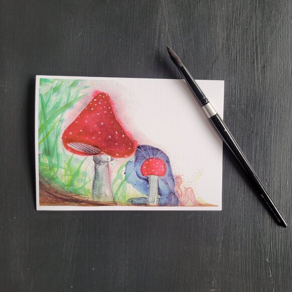 Fairies About - Set of 3 Whimsical Watercolor Fantasy Blank Greeting Cards - Picture 2 of 10